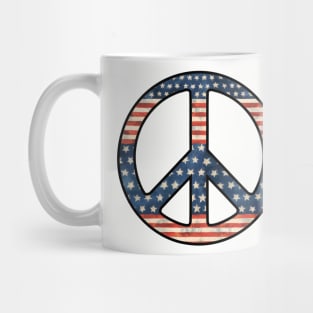 American Flag Peace Sign Mug